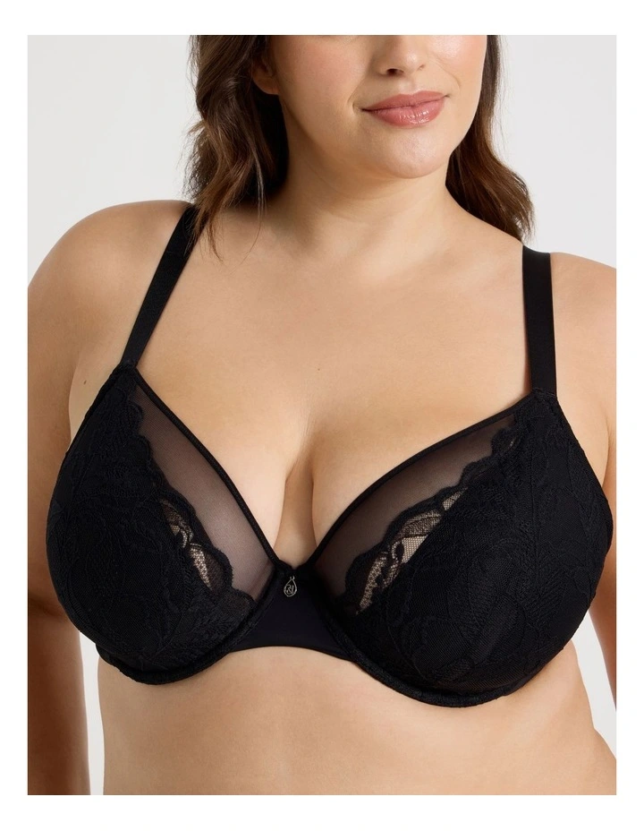 Empower D  Demi Mesh Bra in Black image 5