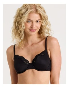 Cheeky Lace Underwire Scoop Bra in Black
