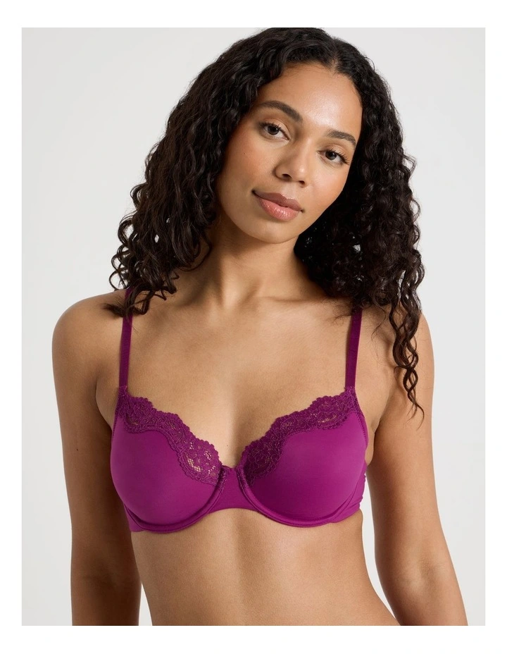 Cheeky Lace Underwire Scoop Bra in Purple image 2
