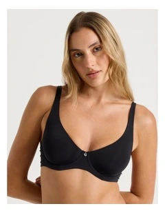 Pure Comfort Underwire Scoop Bra in Black