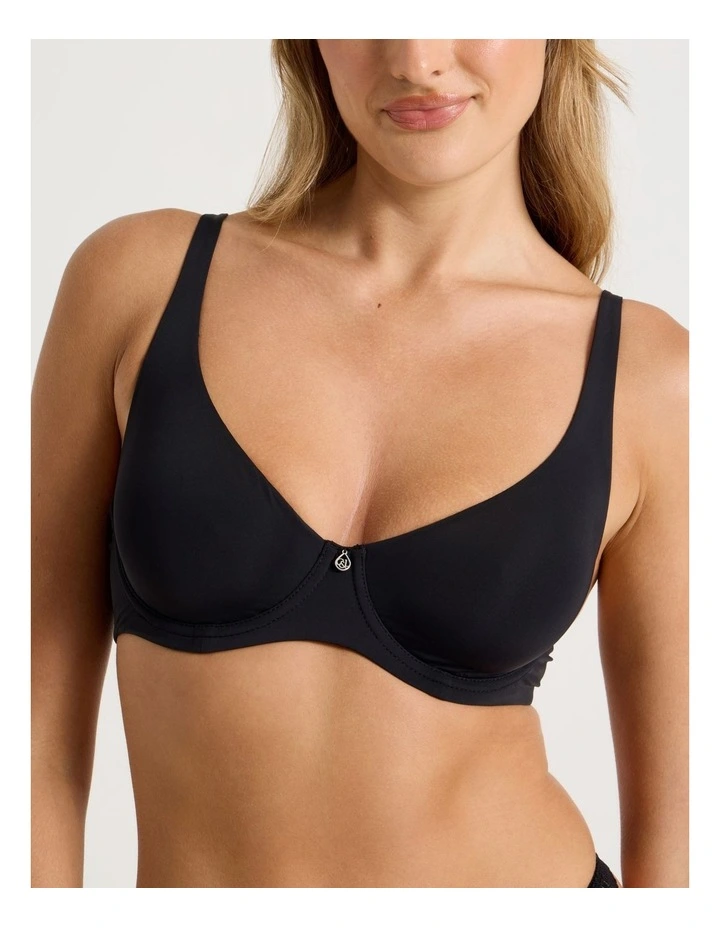 Pure Comfort Underwire Scoop Bra in Black image 3