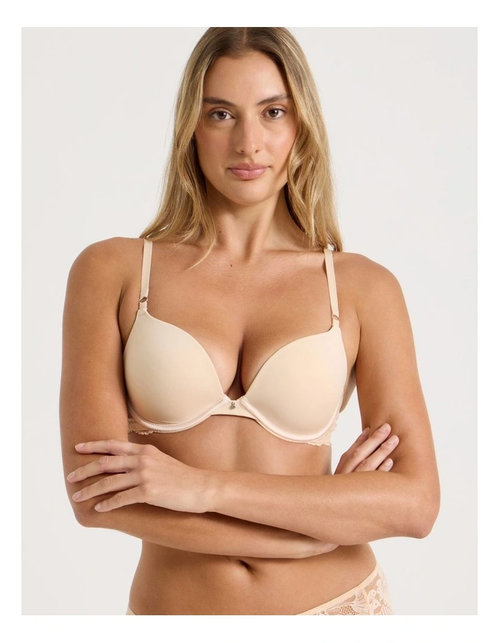 Bare Beauty Push Up Bra in Beige image 3