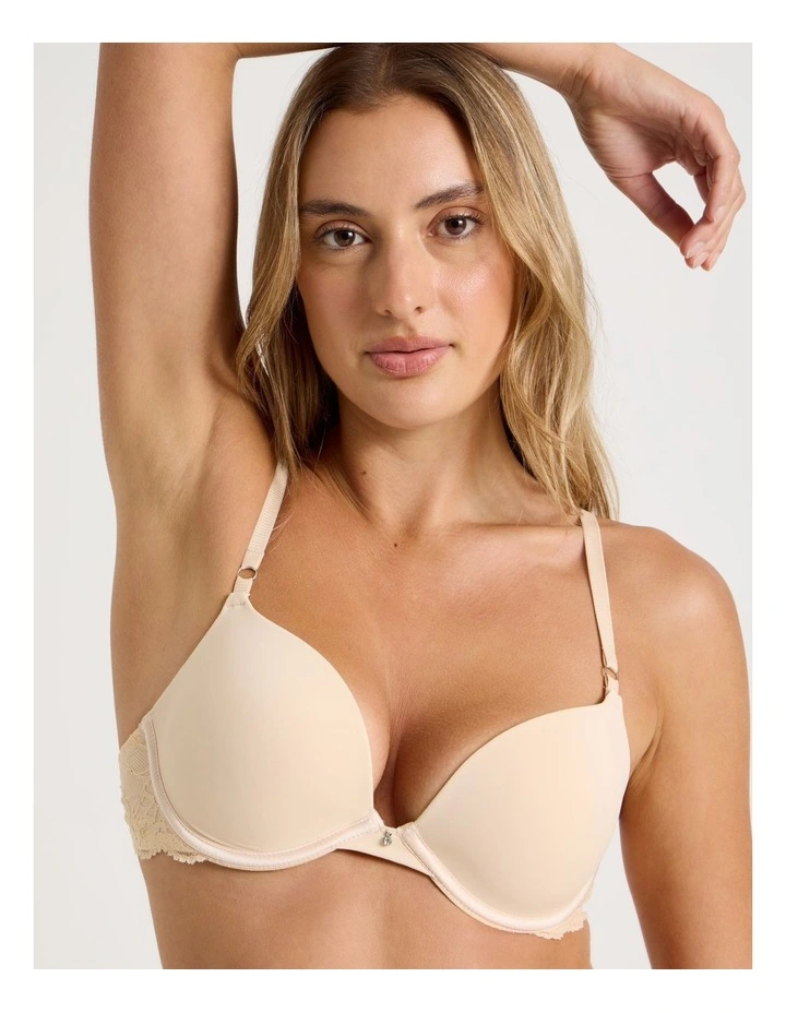 Bare Beauty Push Up Bra in Beige image 4