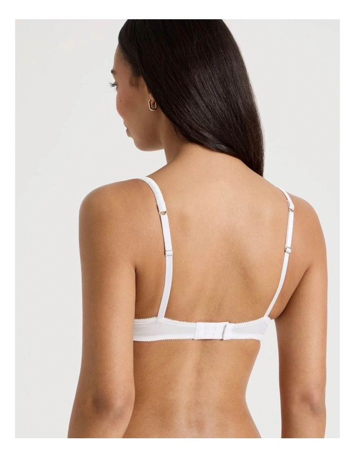 The Vow Satin & Lace Balconette Bra in White image 6