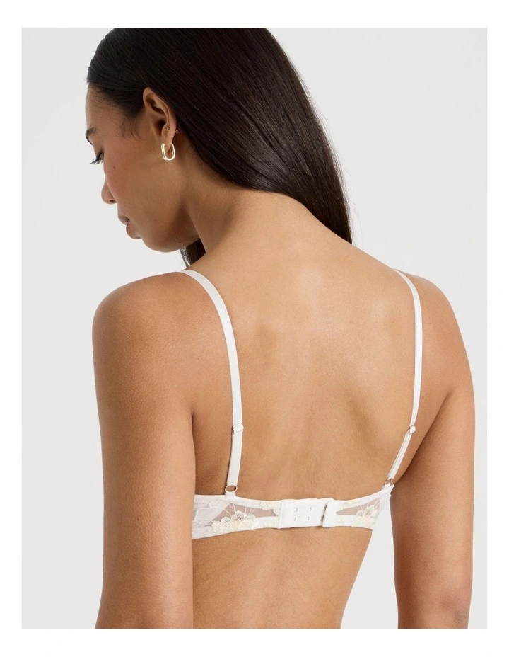 Embroidery Dainty Underwire Balconette Bra in Cream image 5
