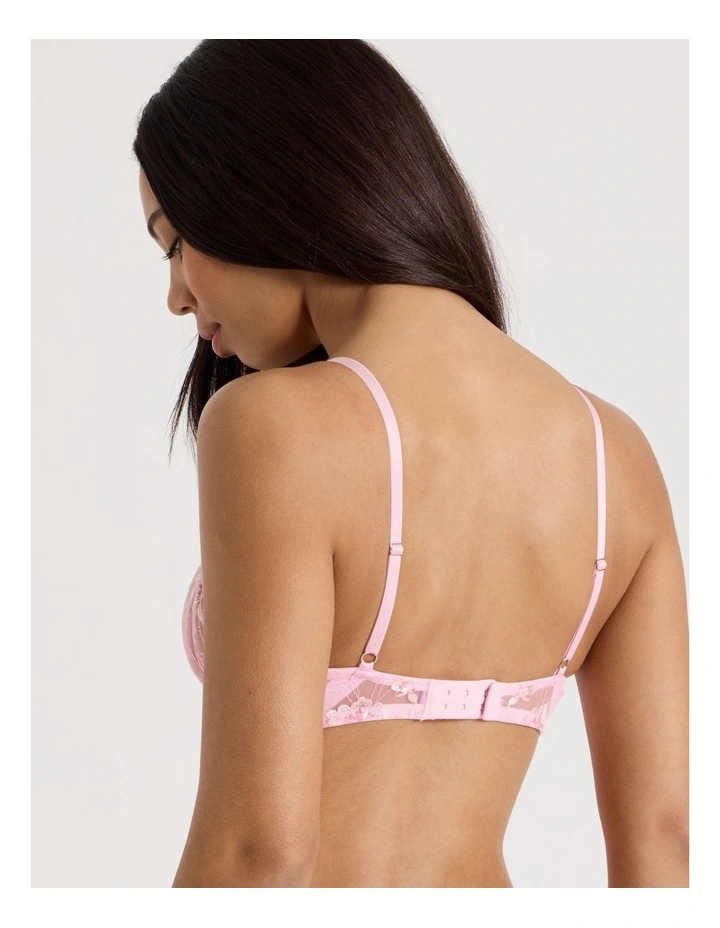 Embroidery Dainty Underwire Balconette Bra in Pink image 6