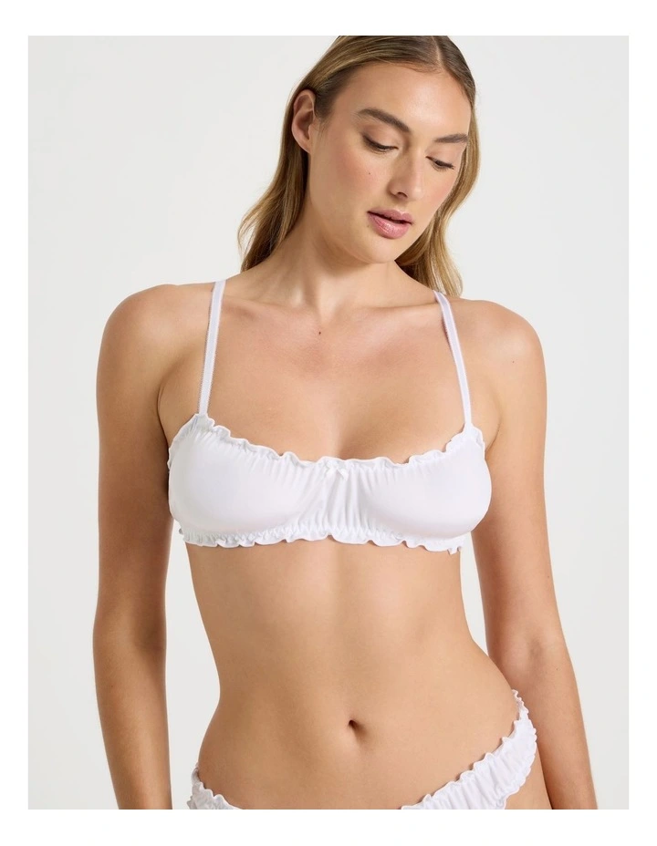 Lola Frill Bralette in White image 4