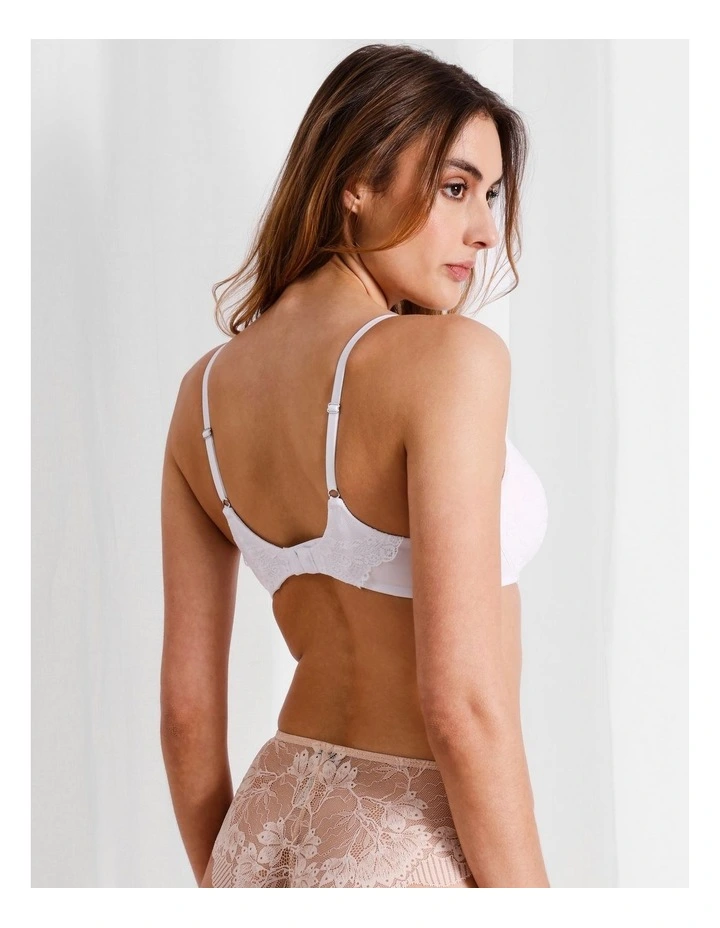 Pure Comfort Lace Plunge Bra in White image 5