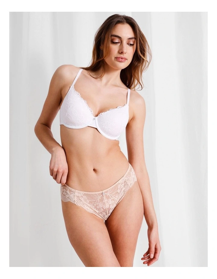 Pure Comfort Lace Plunge Bra in White image 6