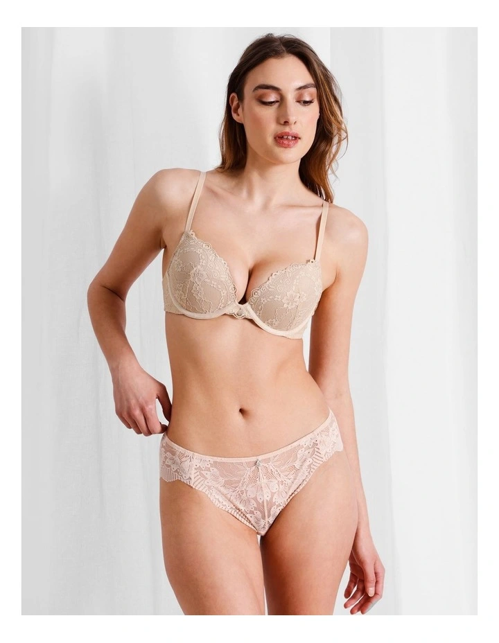 Lace Comfort Contour Push Up Bra in Beige image 2