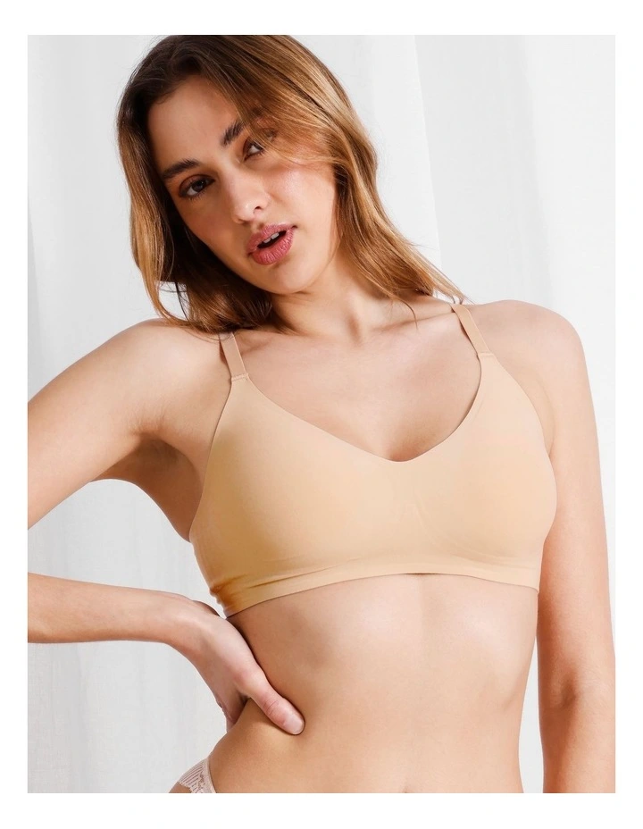 Pure Comfort Bonded Wirefree Bra in Beige image 5