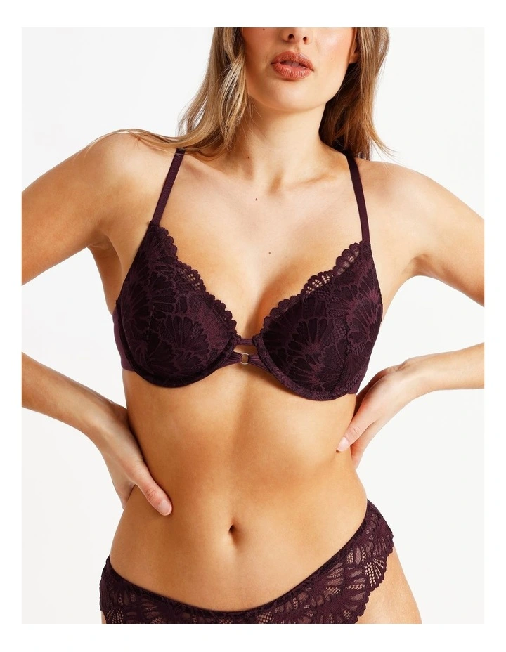 Aura Luxe Plunge Bra in Plum image 4