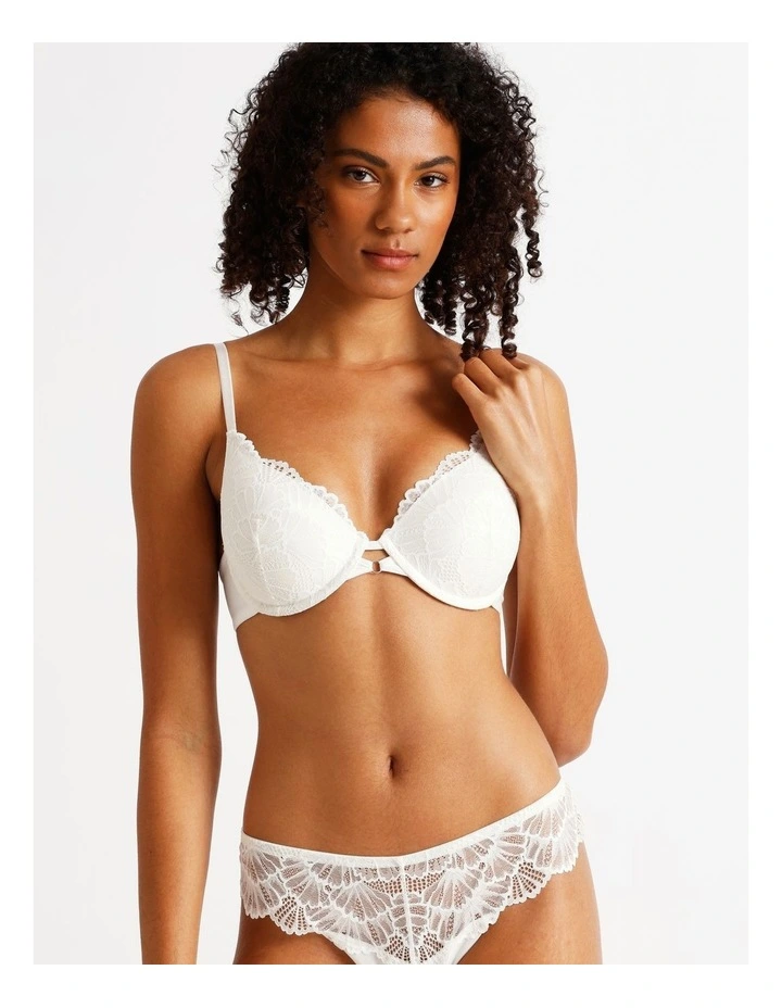 Aura Luxe Plunge Bra in White image 2