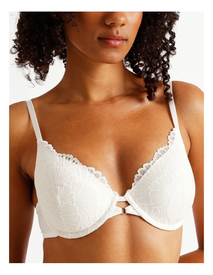 Aura Luxe Plunge Bra in White image 3