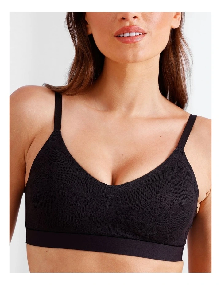 Pure Comfort Luxe Bonded Lace Bra in Black image 2
