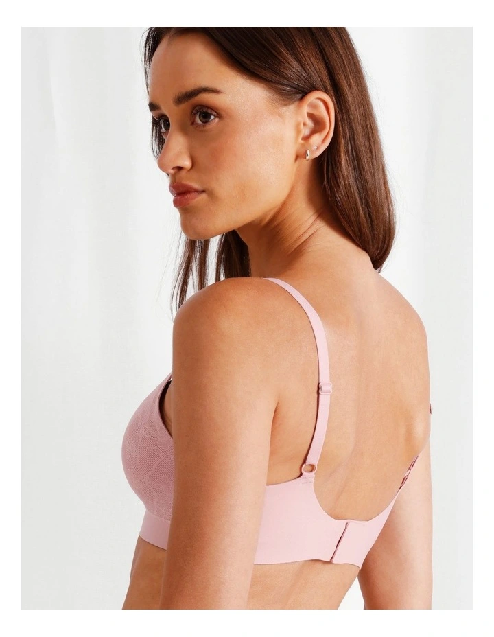 Pure Comfort Luxe Bonded Lace Bra in Petal Pink image 5