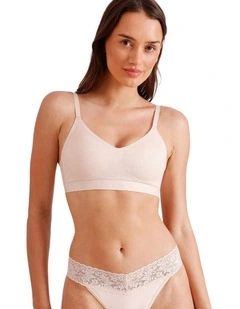 Pure Comfort Luxe Bonded Lace Bra in Beige