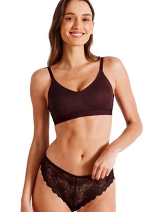 Chloe & Lola Pure Comfort Luxe Bonded Lace Bra in Plum