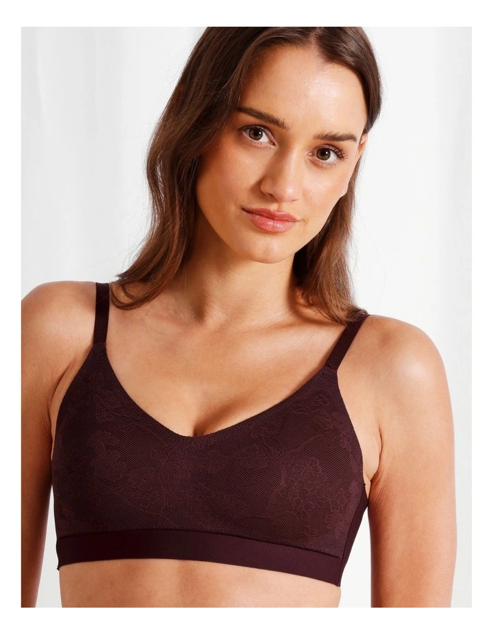 Chloe & Lola Pure Comfort Luxe Bonded Lace Bra in Plum image 2