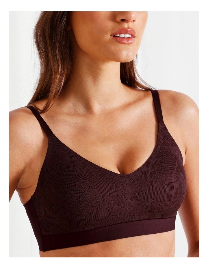 Chloe & Lola Pure Comfort Luxe Bonded Lace Bra in Plum image 3