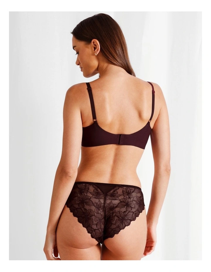 Chloe & Lola Pure Comfort Luxe Bonded Lace Bra in Plum image 4