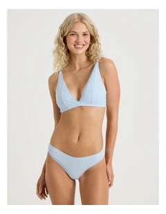 Lola Cotton Rib Triangle Bralette in Blue