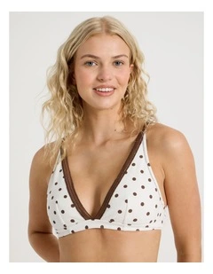 Lola Cotton Rib Triangle Bralette in Multi