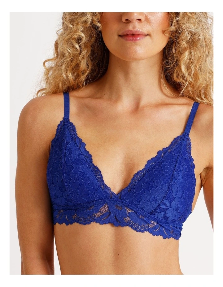 Lola Broderie Lace Longline Bralette in Blue image 5