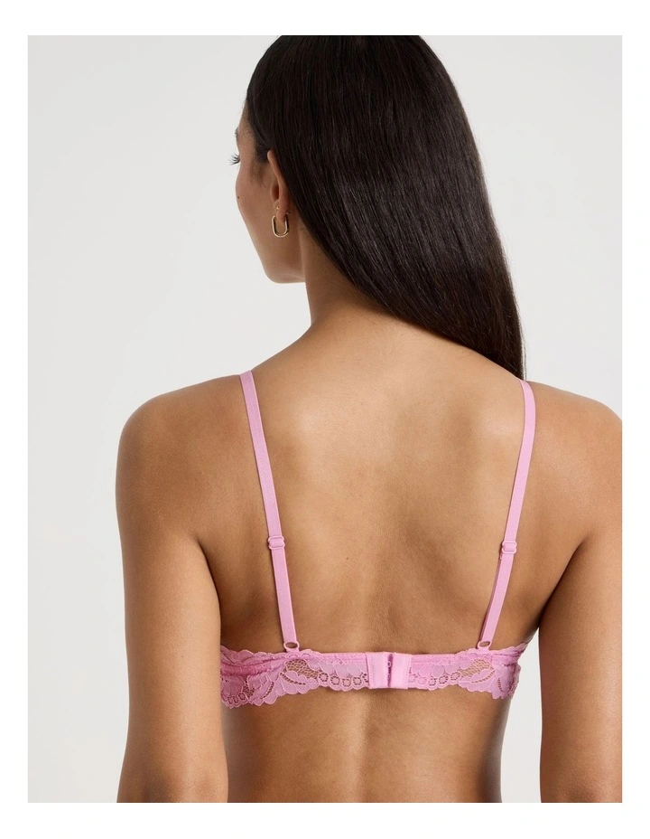 Lola Broderie Lace Longline Bralette in Pink image 6