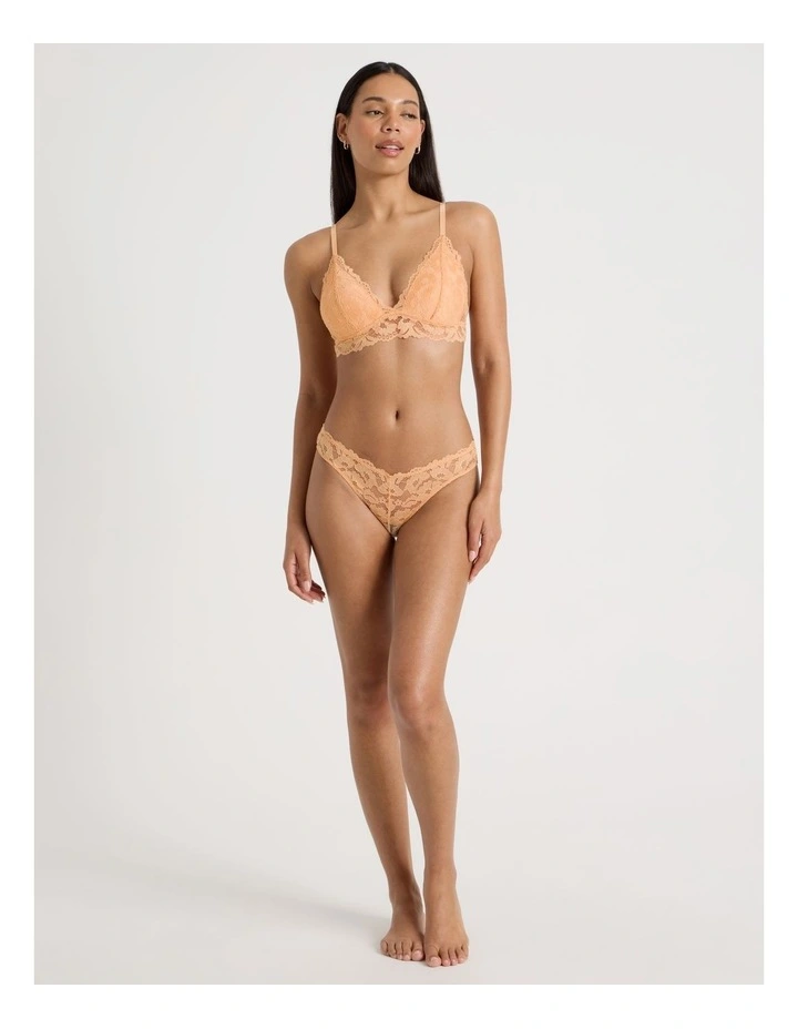 Lola Broderie Lace Longline Bralette in Apricot image 4