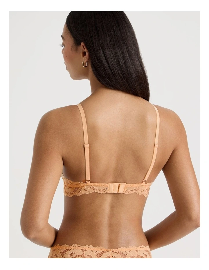 Lola Broderie Lace Longline Bralette in Apricot image 6