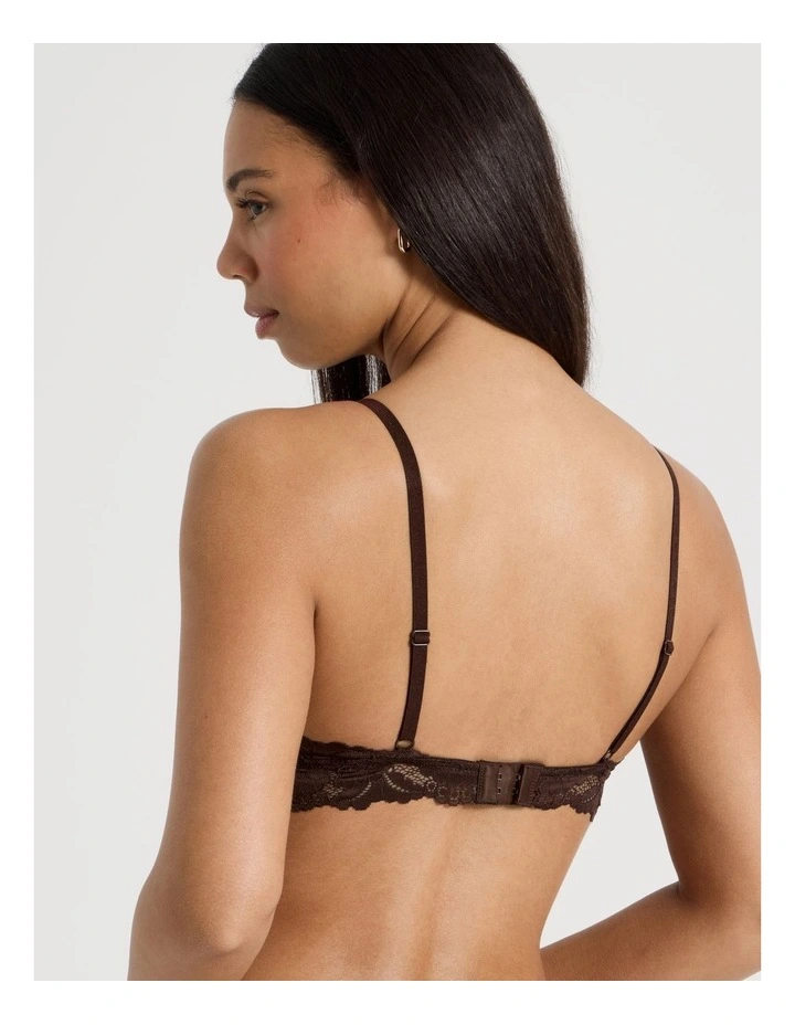 Lola Broderie Lace Longline Bralette in Chocolate image 6