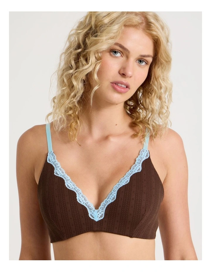 Lola Seamless Pointelle Wirefree Padded Bra in Brown image 2