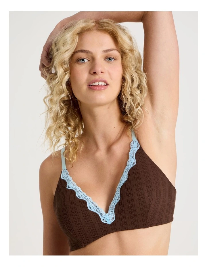 Lola Seamless Pointelle Wirefree Padded Bra in Brown image 4