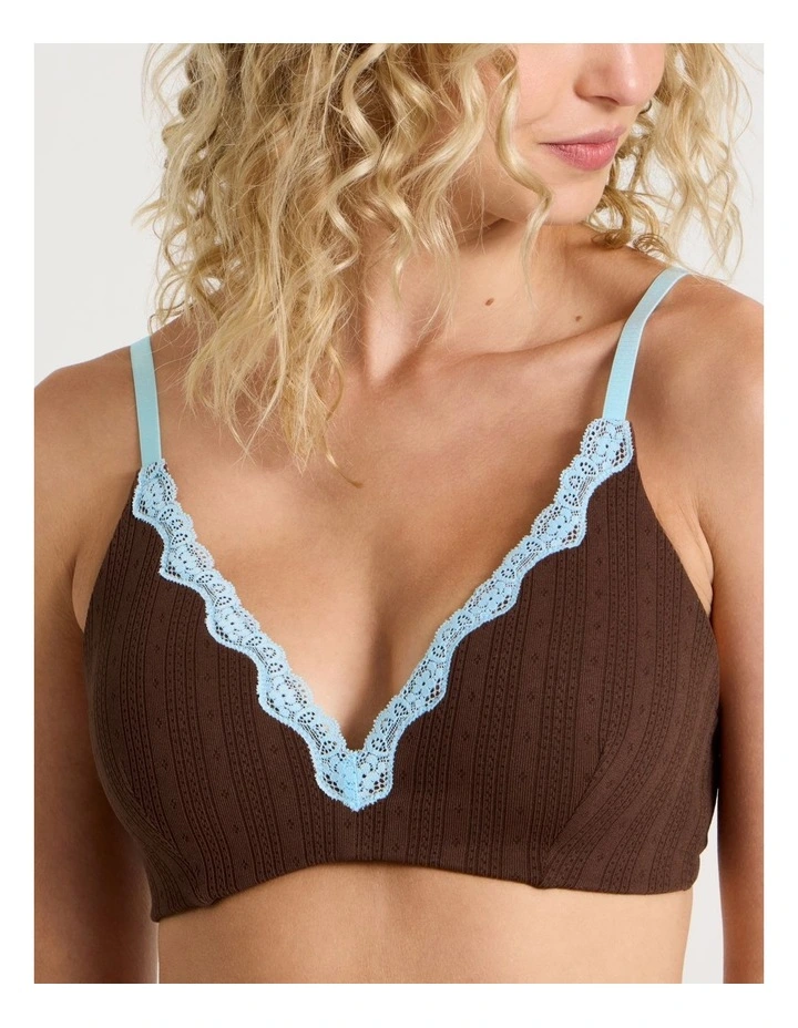 Lola Seamless Pointelle Wirefree Padded Bra in Brown image 5
