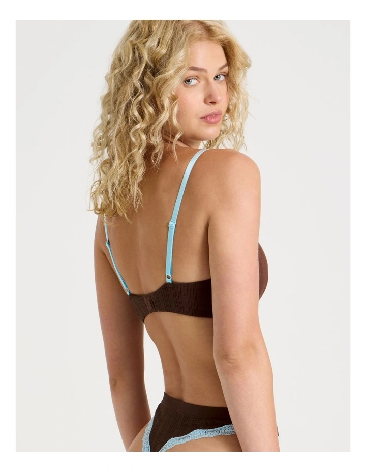 Lola Seamless Pointelle Wirefree Padded Bra in Brown image 6