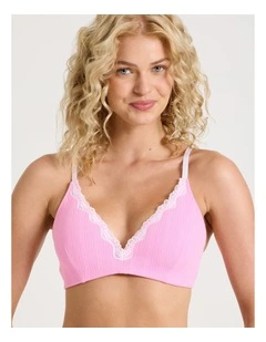Lola Seamless Pointelle Wirefree Padded Bra in Pink