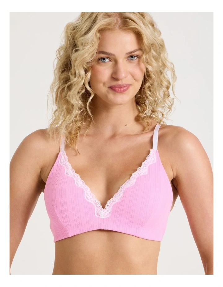 Lola Seamless Pointelle Wirefree Padded Bra in Pink image 1