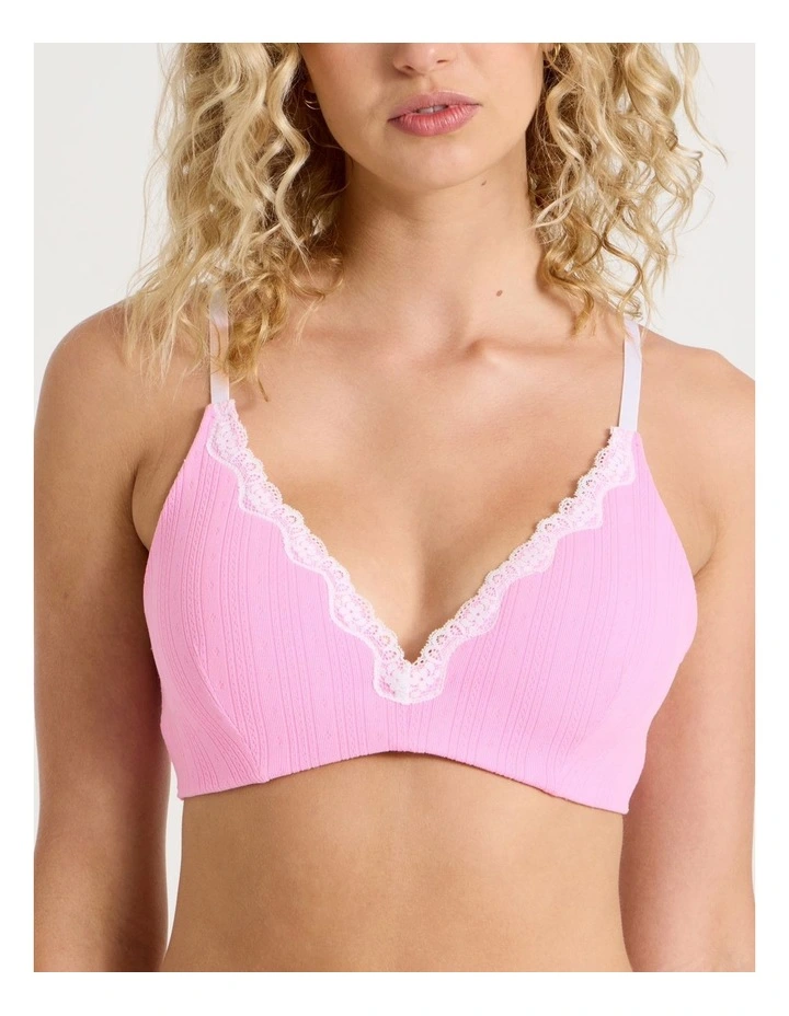 Lola Seamless Pointelle Wirefree Padded Bra in Pink image 5
