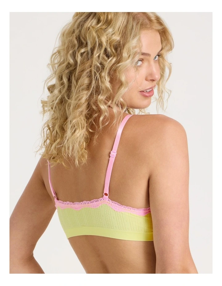 Lola Seamless Pointelle Scoop Bralette in Yellow image 5