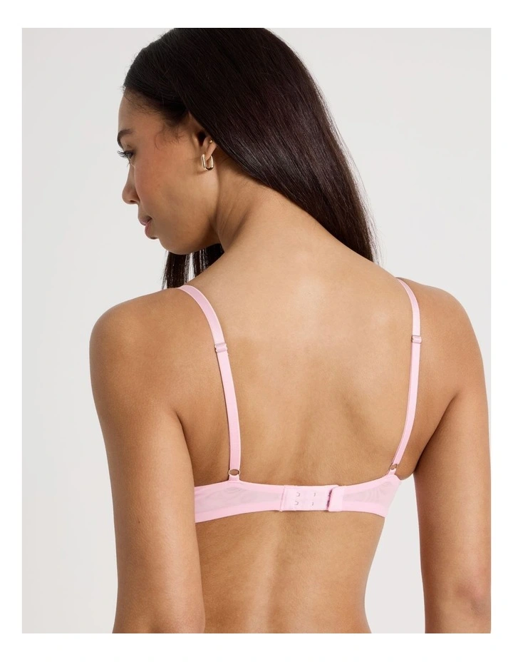 Embroidery Dainty Padded Plunge Bra in Pink image 5