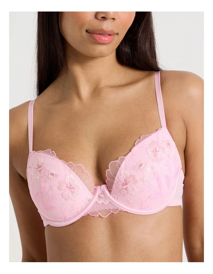 Embroidery Dainty Padded Plunge Bra in Pink image 6