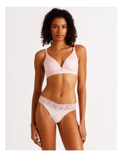Captivate Cotton Lace G-String in Light Pink
