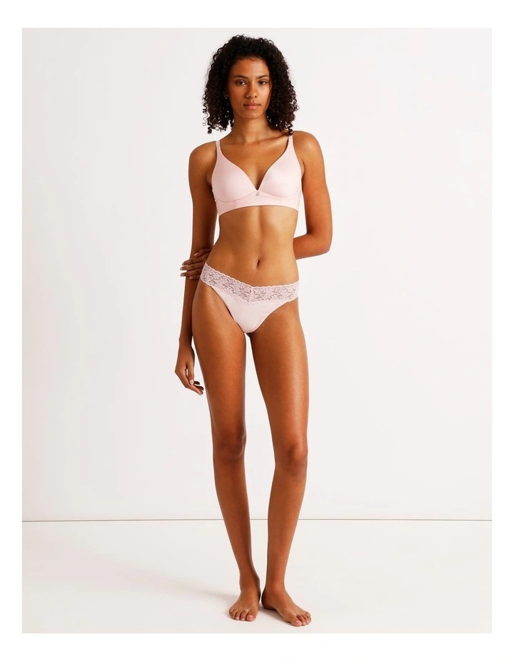 Captivate Cotton Lace G-String in Light Pink image 2