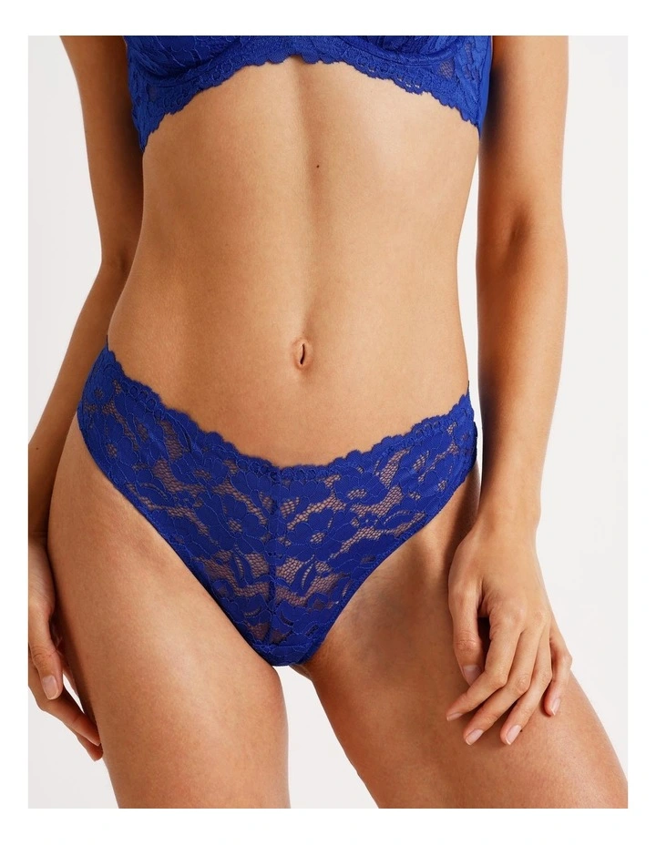 Lola Broderie Lace G-String in Blue image 5