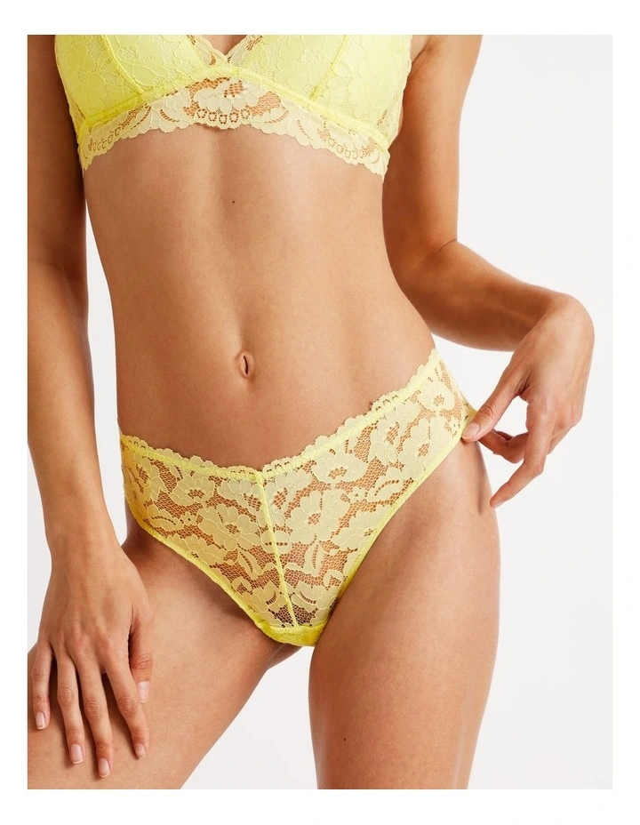 Lola Broderie Lace G-String in Yellow image 2