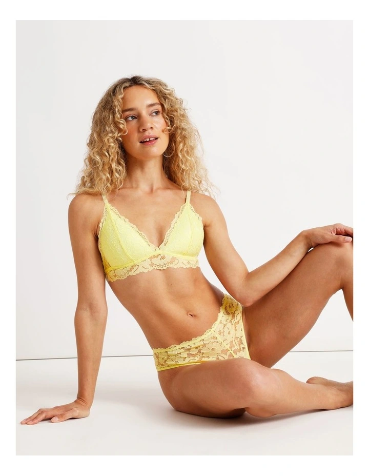 Lola Broderie Lace G-String in Yellow image 5