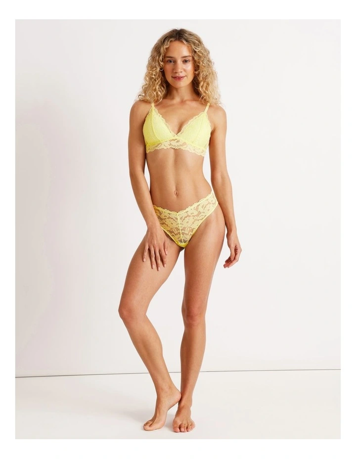Lola Broderie Lace G-String in Yellow image 6