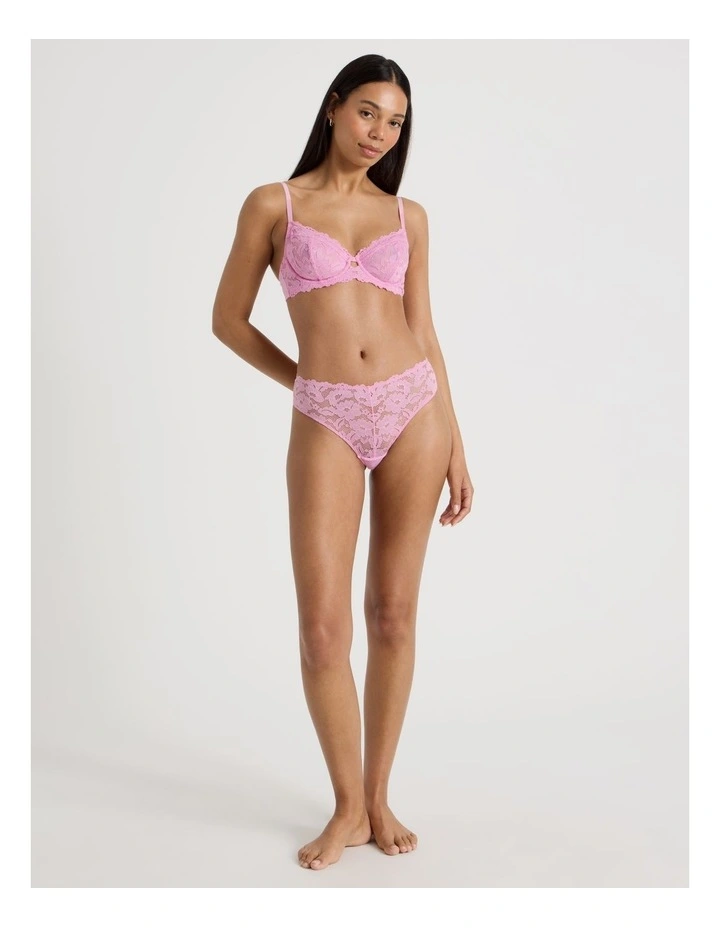Lola Broderie Lace G-String in Pink image 2