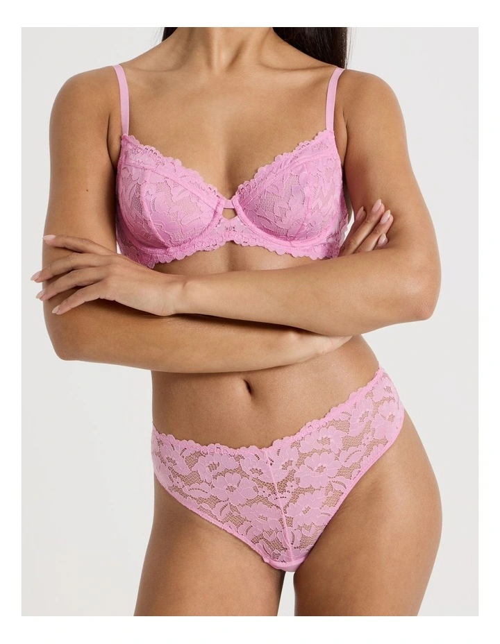 Lola Broderie Lace G-String in Pink image 4